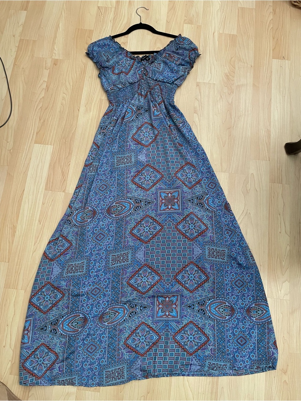 Karma Highway Off Shoulder Empire Waist Maxi Dress - One Size